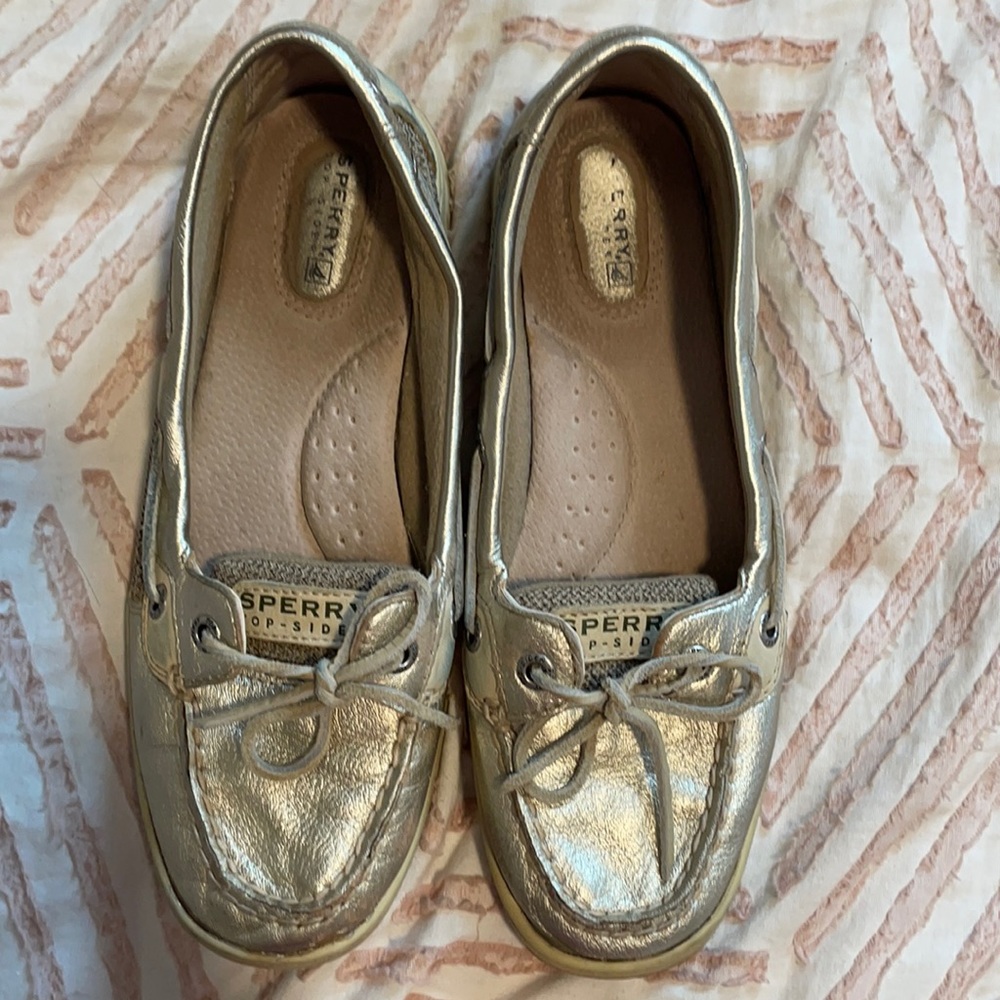 Sperry Topsider Boat shoes, gold, 7.5
